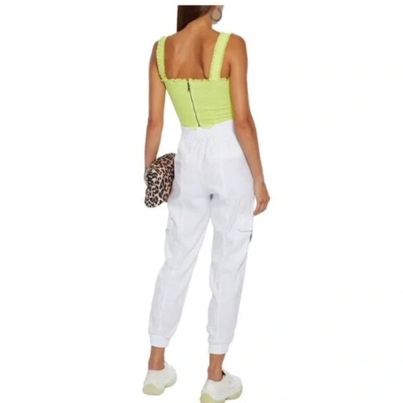 NEW Alice + Olivia Women's Neta Cargo Pants in White Size Medium - Picture 5 of 14